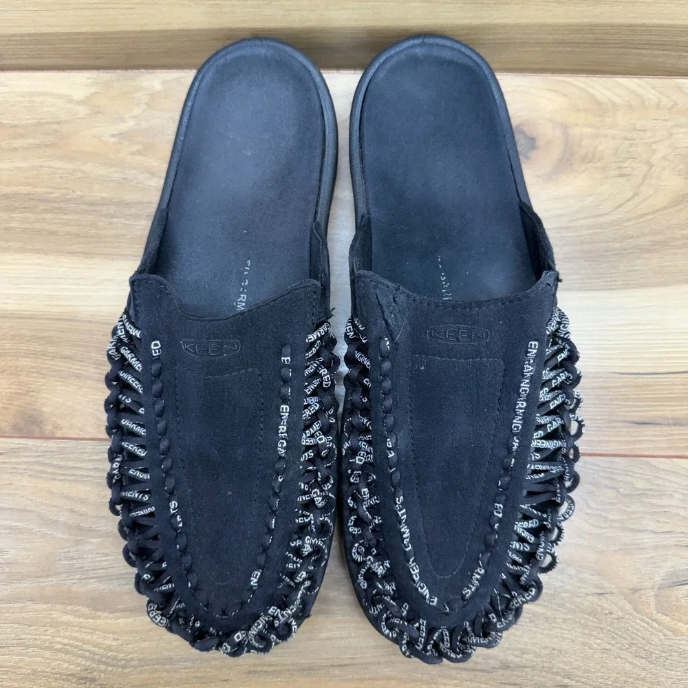 Keen Uneek Engineered Garments Mens Mules 10.5 Black White Slip On Sandals